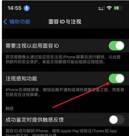 黄江镇苹果14维修网点分享iPhone14注视感知功能有什么用 